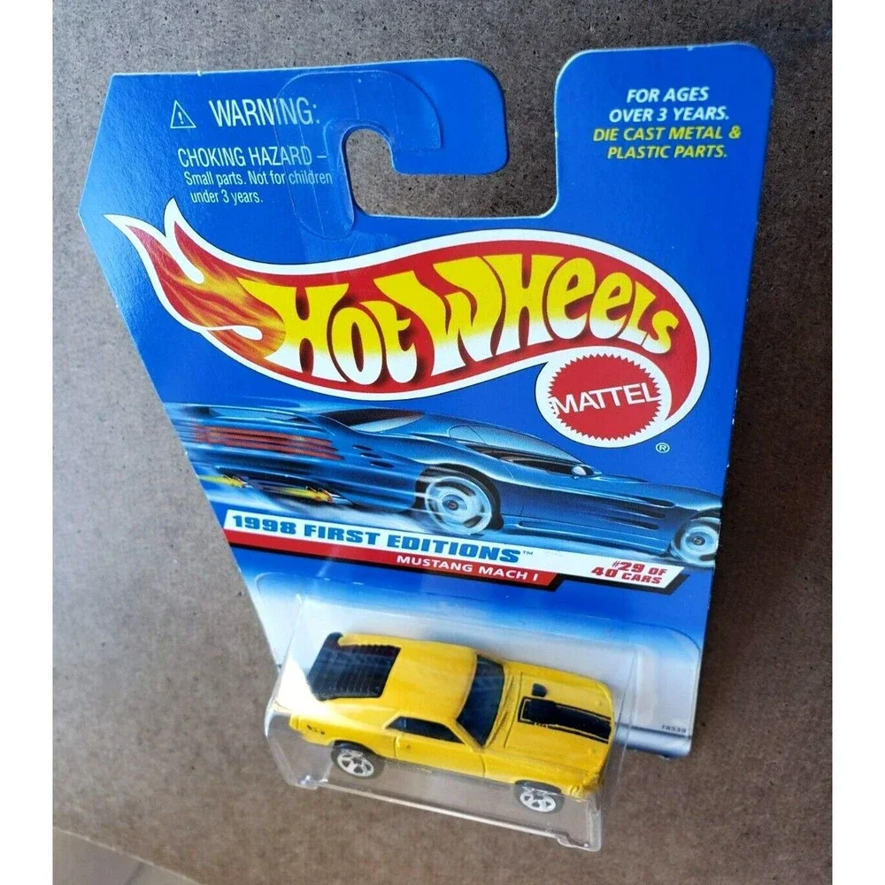 Hot Wheels FORD '70 MUSTANG MACH I Yellow 1998 First Editions 29/40 1:64 670 5SP
